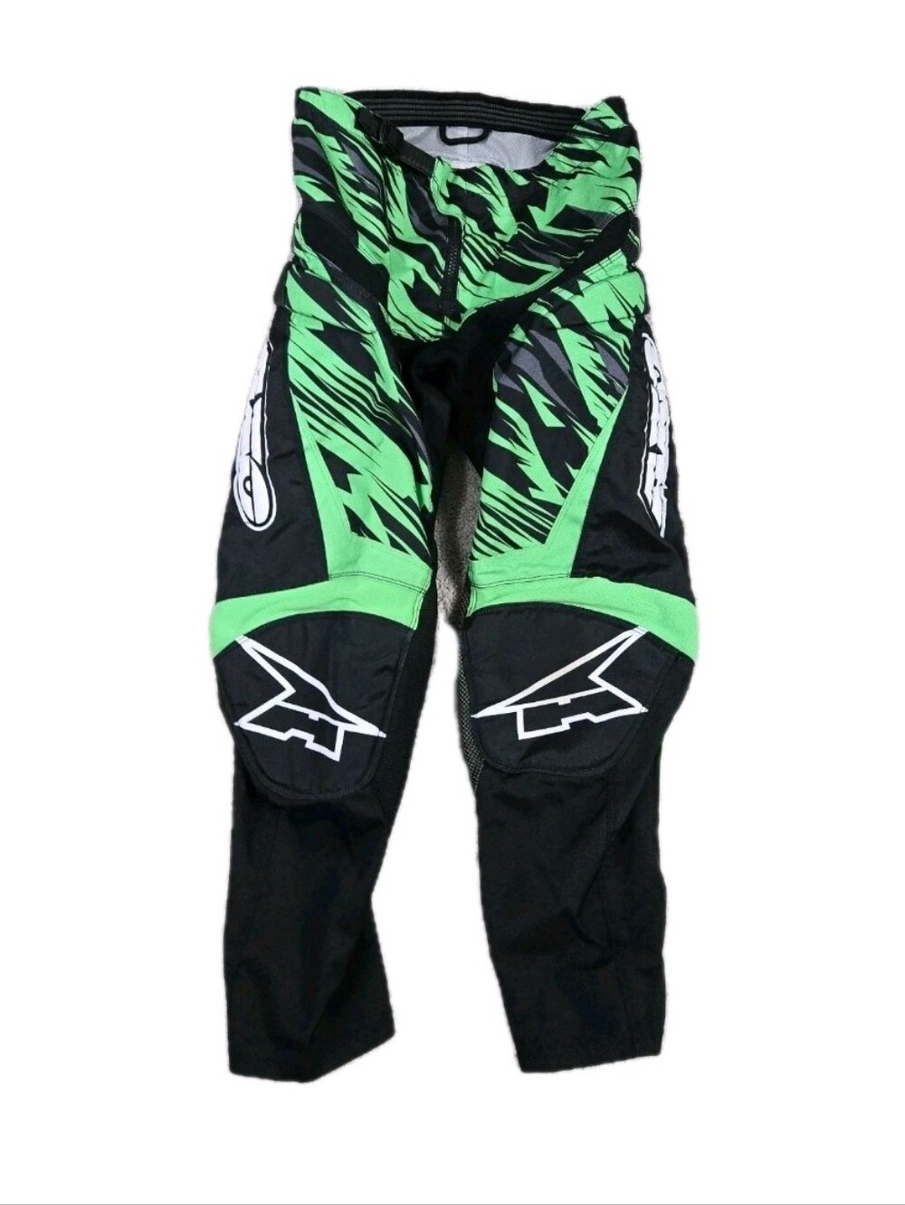 AXO Prodigy Youth Sport Motocross Racing Pants Size 28 Green Dirt Bike Padded